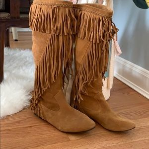 Sam Edelman fringe suede boots
